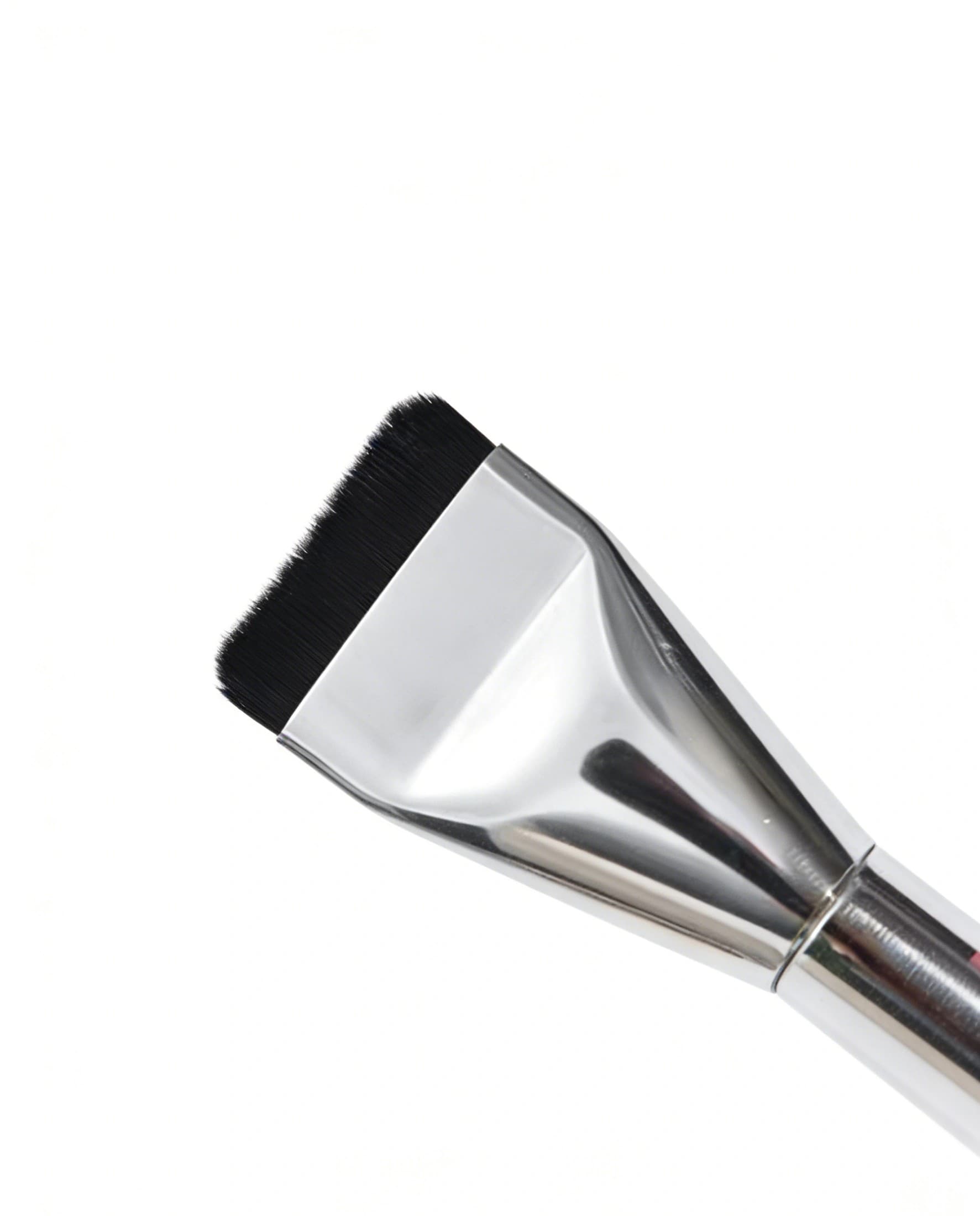 Metallic Silver Makeup Brushes (2pcs) - Straight-Edge Contouring Head