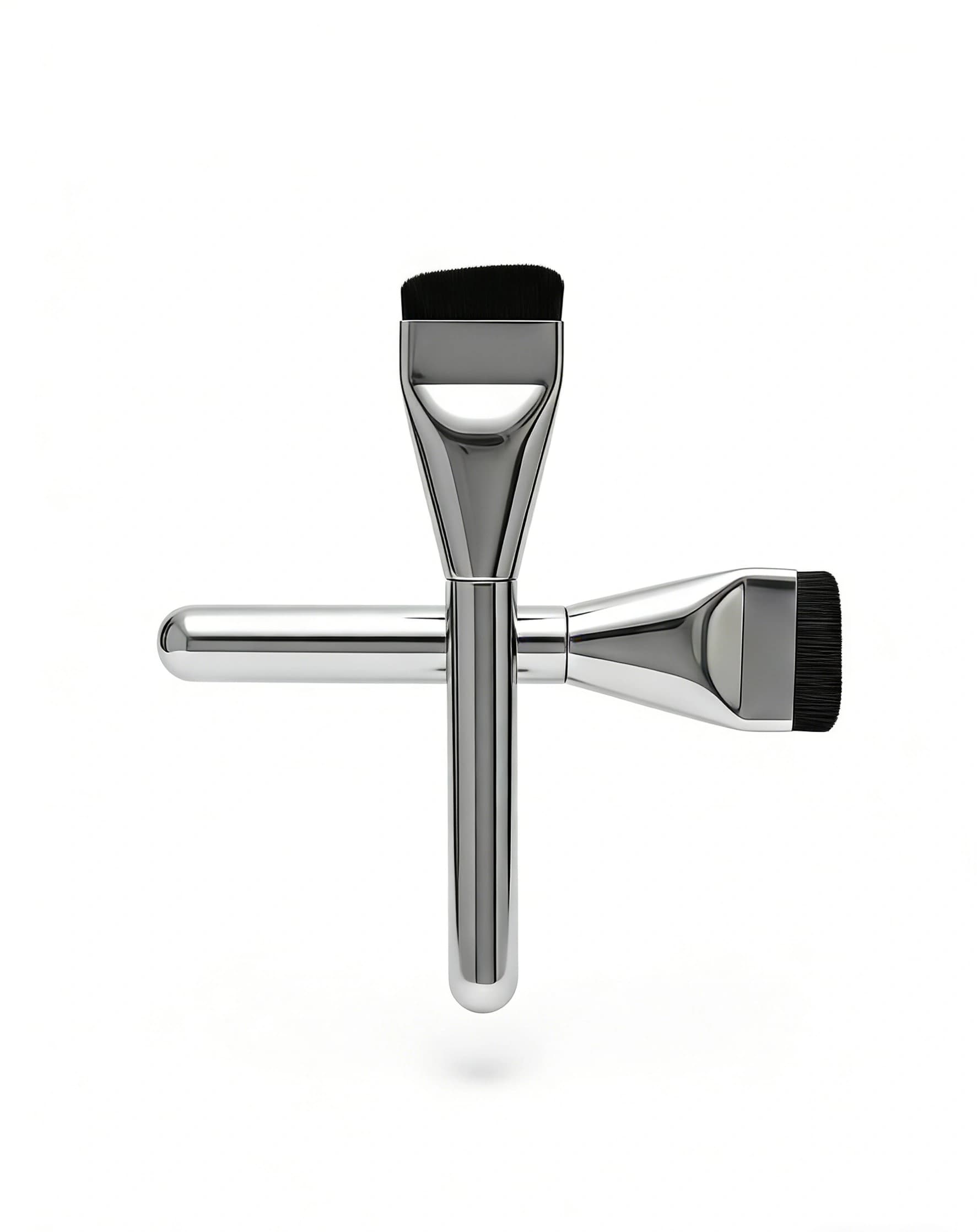 Metallic Silver Makeup Brushes (2pcs) - Engineering Preview