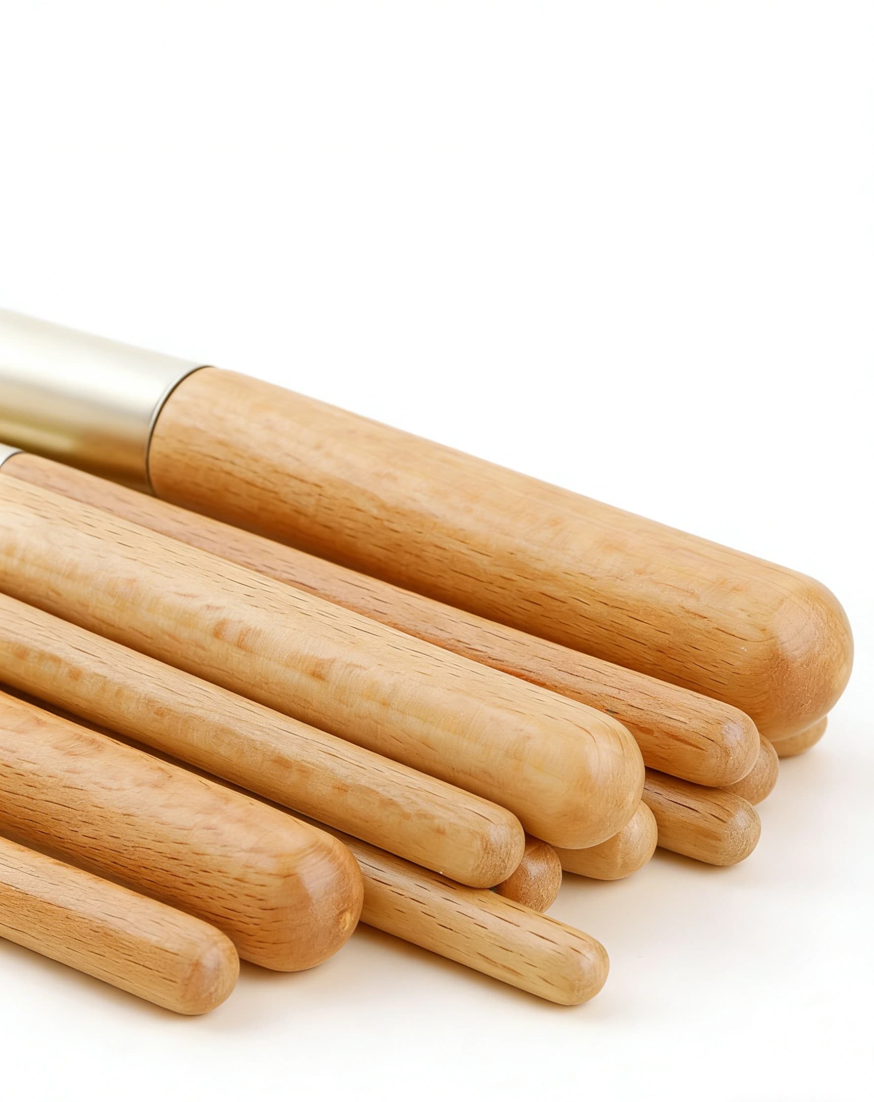 Premium Makeup Brush Collection (10pcs) - Vibrant Yellow Wooden Handle